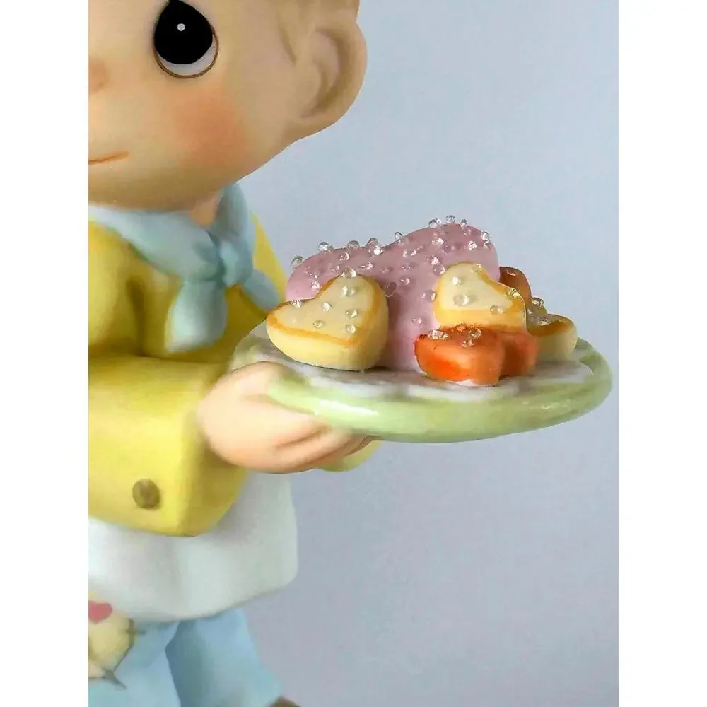 Precious Moments Little Chef Baking Heart Shape Cookies - Picture 2 of 5